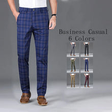 Load image into Gallery viewer, Luxury Brand Men&#39;s Stripe Plaid Casual Pants Men Army Green Four Seasons High Quality Business Trousers Men&#39;s Slim Straight Pant
