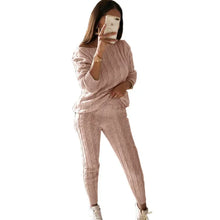 Load image into Gallery viewer, Autumn Winter Women 2 Piece Set Casual Knitted Tracksuit Sportswear Warm Sweater + Long Pants Outfits Women Autumn Wear S-5XL
