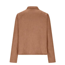 Load image into Gallery viewer, Women&#39;s Suit Jacket Solid Suede Lapel Zipper Pocket Office Commuting Formal Slim Cardigan Top Fashion Street Wear S-XL
