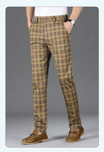 Load image into Gallery viewer, Luxury Brand Men&#39;s Stripe Plaid Casual Pants Men Army Green Four Seasons High Quality Business Trousers Men&#39;s Slim Straight Pant
