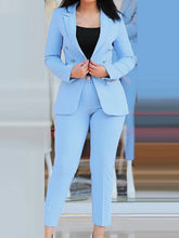 Load image into Gallery viewer, Women Two Pieces Pant Suits, Spring Autumn Loungewear Solid Fashion Matching Sets, 2023 Cardigan Top Pencil Pants Ladies Outfit
