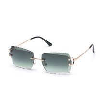 Load image into Gallery viewer, Ruiao Luxury high quality rimless diamond cut nylon lens UV400 Sunglasses fashion square metal legs glasses for men women
