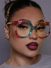 Load image into Gallery viewer, 2023 Ins Rainbow Frame Fashion Retro Round Anti Blue Light Women Glasses Vintage Oversized Colourful Frame Clear Eyeglasses
