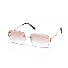 Load image into Gallery viewer, Ruiao Luxury high quality rimless diamond cut nylon lens UV400 Sunglasses fashion square metal legs glasses for men women
