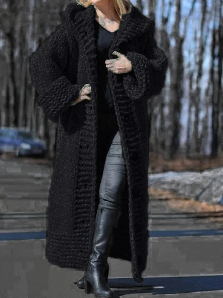 Long Cardigan Tassel Women Sweater Knit Black Oversized Cardigan Long Sleeve Top Korean Fashion Tops Autumn Winter Clothes Women
