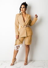 Load image into Gallery viewer, Office Lady Female Short Sets Long Sleeves Single Breasted Blazer Suit Elegant OL High Waist Pants Two Piece Set Women Outfit
