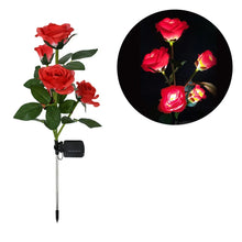 Load image into Gallery viewer, Solar Garden Lights Waterproof LED Outdoor Simulation Rose Flower Solar Light Pathway Lights for Yard Garden Backyard Decor ﻿
