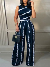 Load image into Gallery viewer, Elegant Women Wide Leg Long Juumpsuit 2024 Spring Summer Fashion Printed Sleeveless Casual Holiday Bodysuits Jumpsuits Trousers

