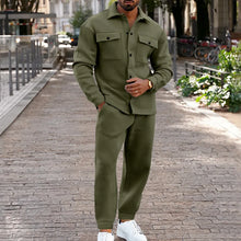 Load image into Gallery viewer, Autumn Winter Color Matching Zipper Tracksuit Hoodies Two-piece Tracksuit Casual Pants Men&#39;s Suit Long-Sleeved Hoodie+Pants
