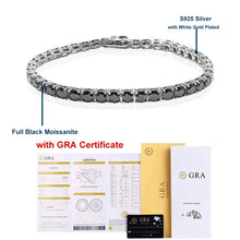 Load image into Gallery viewer, Black Moissanite Tennis Bracelet for Women Men 925 Sterling Silver Hiphop Party Fine Jewelry Gift With GRA Certificate
