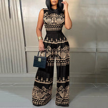 Load image into Gallery viewer, Elegant Women Wide Leg Long Juumpsuit 2024 Spring Summer Fashion Printed Sleeveless Casual Holiday Bodysuits Jumpsuits Trousers
