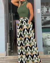 Load image into Gallery viewer, Summer Clothes Women 2024 Women Clothin Print Two-piece Set, Smooth Sleeveless T-shirt, Wide Leg Pants, 2024 Fashion Clothing
