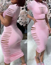 Load image into Gallery viewer, Womens Two Piece Sets Elegant Sexy Outfit Short Sleeve Top &amp; High Waist Skirt Set New Fashion 2023 Summer Casual Female Suit
