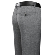 Load image into Gallery viewer, Mens Trousers Business Casual Pants Summer Autumn Dress Straight Pants Elastic Black Grey Loose Formal Pants
