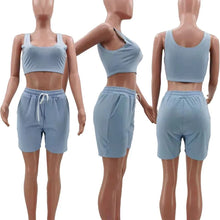 Load image into Gallery viewer, Casual Workout Sets 2 Piece Outfits for Women 2025 Sport Crop Tank Top High Waist Yoga Shorts Leggings Lounge Wear Tracksuit
