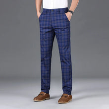 Load image into Gallery viewer, Luxury Brand Men&#39;s Stripe Plaid Casual Pants Men Army Green Four Seasons High Quality Business Trousers Men&#39;s Slim Straight Pant
