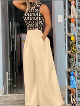 Load image into Gallery viewer, Summer Clothes Women 2024 Women Clothin Print Two-piece Set, Smooth Sleeveless T-shirt, Wide Leg Pants, 2024 Fashion Clothing
