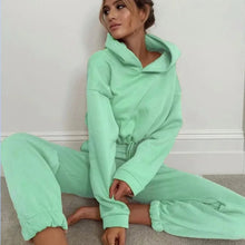 Load image into Gallery viewer, Fall Winter 2025 New Women's Hoodies Two Piece Set - Oversized Hoodie Sweatpants Sportswear Suit |Casual Sweatshirt Trouser Set
