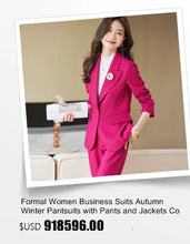 Load image into Gallery viewer, High Quality Fabric Women Formal Business Suits with Pants and Jackets Coat OL Style Elegant Professional Pantsuits Trousers Set

