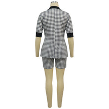 Load image into Gallery viewer, Women Two Piece Sets Outfits Elegant Tweed Slim Shorts Short Coat Tops Lady Clothes Formal Business Office Work Suits
