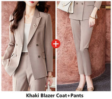 Load image into Gallery viewer, High Quality Fabric Women Formal Business Suits with Pants and Jackets Coat OL Style Elegant Professional Pantsuits Trousers Set
