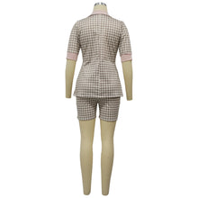Load image into Gallery viewer, Women Two Piece Sets Outfits Elegant Tweed Slim Shorts Short Coat Tops Lady Clothes Formal Business Office Work Suits

