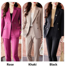 Load image into Gallery viewer, High Quality Fabric Women Formal Business Suits with Pants and Jackets Coat OL Style Elegant Professional Pantsuits Trousers Set
