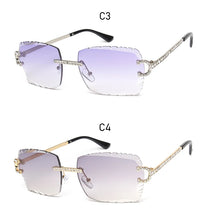 Load image into Gallery viewer, Fashion Rimless Square Sunglasses Vintage Diamond Brand Design Cut Lens Sun Glasses Men Women Metal Frame Luxury UV400 Eyewear
