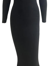 Load image into Gallery viewer, Elegant Women s Long Sleeve Round Neck Solid Color Maxi Dress with  Fit Design for Casual and Home Wear
