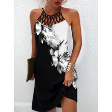 Load image into Gallery viewer, 2024 Women Elegant Dress Loose Casual Short Dress Hollow Out Floral Print Round Neck Ladies Summer Dress 2022
