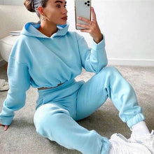 Load image into Gallery viewer, Fall Winter 2025 New Women's Hoodies Two Piece Set - Oversized Hoodie Sweatpants Sportswear Suit |Casual Sweatshirt Trouser Set
