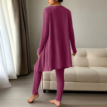 Load image into Gallery viewer, Fall Winter 3 Piece Homewear For Women Solid Cardigan Fashion Pant And Vest Ladies Suit Vintage Fashion Ladies Three Piece Set
