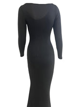 Load image into Gallery viewer, Elegant Women s Long Sleeve Round Neck Solid Color Maxi Dress with  Fit Design for Casual and Home Wear
