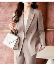 Load image into Gallery viewer, High Quality Fabric Women Formal Business Suits with Pants and Jackets Coat OL Style Elegant Professional Pantsuits Trousers Set

