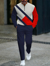 Load image into Gallery viewer, 2025 New 3D Printed Half Zipper Men Long Sleeve Long Pants Set Zipper Closure Comfortable Fit Fashion Casual Outfit
