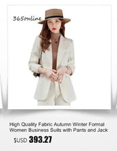 Load image into Gallery viewer, High Quality Fabric Women Formal Business Suits with Pants and Jackets Coat OL Style Elegant Professional Pantsuits Trousers Set
