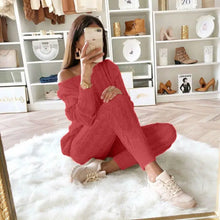 Load image into Gallery viewer, Autumn Winter Women 2 Piece Set Casual Knitted Tracksuit Sportswear Warm Sweater + Long Pants Outfits Women Autumn Wear S-5XL
