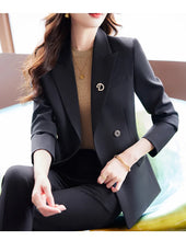 Load image into Gallery viewer, High Quality Fabric Women Formal Business Suits with Pants and Jackets Coat OL Style Elegant Professional Pantsuits Trousers Set
