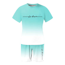 Load image into Gallery viewer, Men&#39;S Summer Suit Short-Sleeved T-Shirt Top Loose Shorts Pure Cotton Letter Print Round Neck Outdoor Breathable Casual Men Wear

