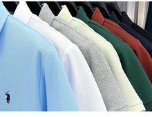 Load image into Gallery viewer, 100% pure cotton high-end brand men's short sleeve polo shirt summer fashion original pony embroidery golf Paul  casual T-shirt
