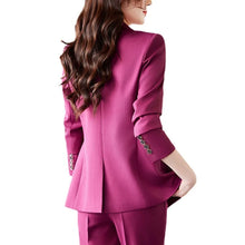 Load image into Gallery viewer, High Quality Fabric Women Formal Business Suits with Pants and Jackets Coat OL Style Elegant Professional Pantsuits Trousers Set
