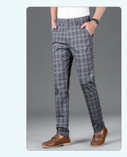 Load image into Gallery viewer, Luxury Brand Men&#39;s Stripe Plaid Casual Pants Men Army Green Four Seasons High Quality Business Trousers Men&#39;s Slim Straight Pant
