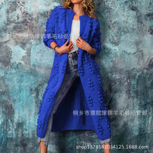 Load image into Gallery viewer, Women Knit Long Cardigan Sweaters Full Sleeved Spliced Casual Jumpers Dot V Neck Thick Warm Sweater Autumn Winter 2024
