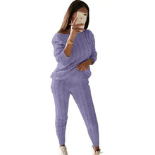 Load image into Gallery viewer, Autumn Winter Women 2 Piece Set Casual Knitted Tracksuit Sportswear Warm Sweater + Long Pants Outfits Women Autumn Wear S-5XL
