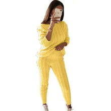 Load image into Gallery viewer, Autumn Winter Women 2 Piece Set Casual Knitted Tracksuit Sportswear Warm Sweater + Long Pants Outfits Women Autumn Wear S-5XL
