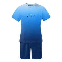 Load image into Gallery viewer, Men&#39;S Summer Suit Short-Sleeved T-Shirt Top Loose Shorts Pure Cotton Letter Print Round Neck Outdoor Breathable Casual Men Wear
