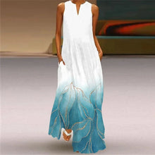 Load image into Gallery viewer, Vintage Maxi Dress Women Summer Loose Sleeveless Long Dresses Elegant Lady V Neck Pocket Boho Beach Sundress Vestidos Plus Size
