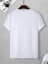 Load image into Gallery viewer, Men&#39;s summer 100 cotton fashionable casual loose plus size MILANO ITALIA pattern printed sports round neck short sleeved T-shirt
