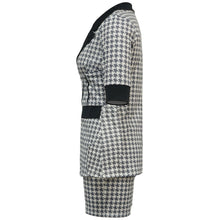 Load image into Gallery viewer, Women Two Piece Sets Outfits Elegant Tweed Slim Shorts Short Coat Tops Lady Clothes Formal Business Office Work Suits
