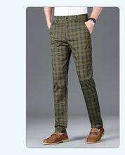 Load image into Gallery viewer, Luxury Brand Men&#39;s Stripe Plaid Casual Pants Men Army Green Four Seasons High Quality Business Trousers Men&#39;s Slim Straight Pant
